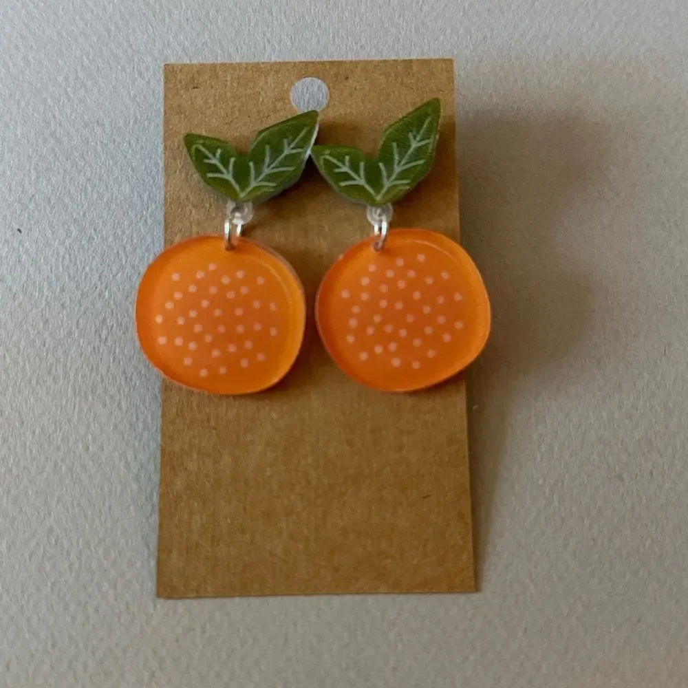 Orange Fruit Dangle Earrings A1618